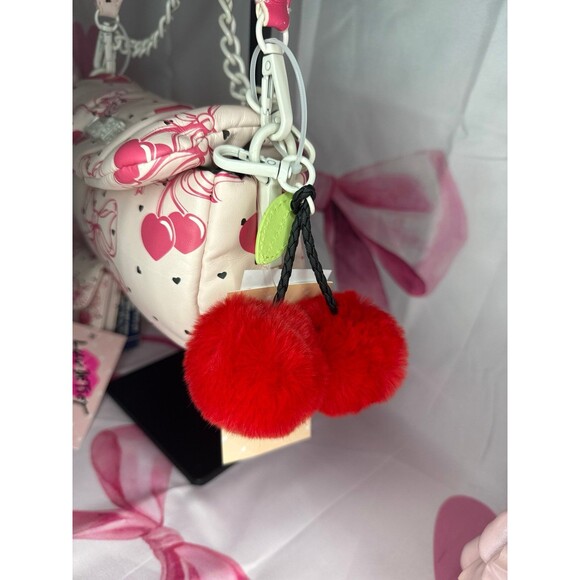 Betsey Johnson Pink bow Cherry Shoulder Bag and Wallet - Picture 3 of 9